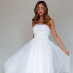 Brand new strapless mesh midi dress